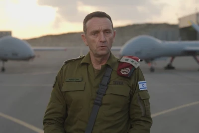 The IDF Chief of Staff Lt. Gen. Herzi Halevi holding a press conference at the Palmachim air base, On July 14, 2024. (Photo: Screenshot from IDF content).