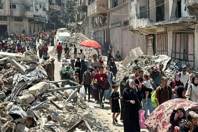 Palestinians fleeing from Shejaiya neighborhood of Gaza City, on June 27, 2024 (Photo: Social Media).