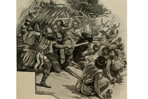 Image representing Philistines fighting, from page 386 of "The art Bible, comprising the Old and new Testaments : with numerous illustrations" (1896) (Source: internetarchivebookimages/Via Wikipedia commons).