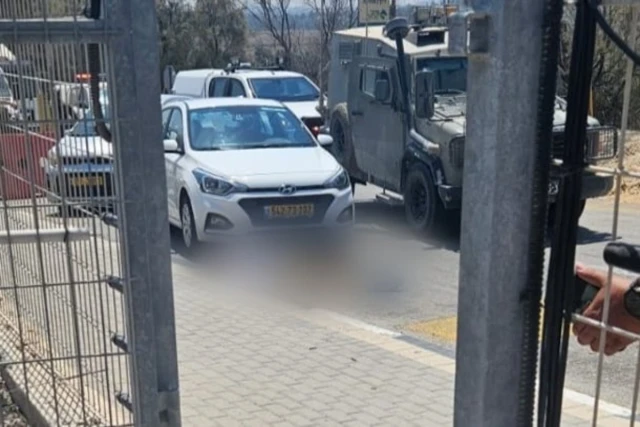 Scene of the stabbing attack at the entrance of Netiv Ha'asara, On July 22, 2024. (Photo: Social Media)