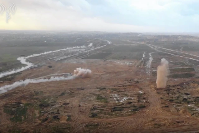 Destruction of Hamas' terror tunnel in the northern Gaza Strip, on March 2024 (Screenshot: IDF).