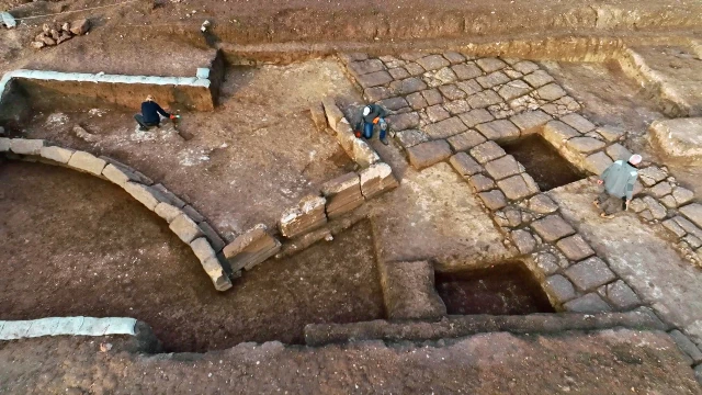The excavation area at Legio. (photo credit: EMIL ALADJEM of ISRAEL ANTIQUITIES AUTHORITY)