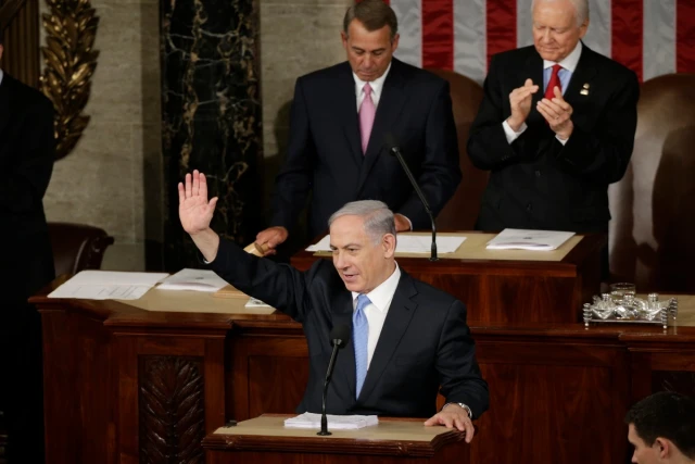 Israeli Prime Minister Benjamin Netanyahu addresses a joint meeting of Congress in the House Chamber on Capitol Hill in Washington, March 3, 2015 (Photo: REUTERS/Gary Cameron).
