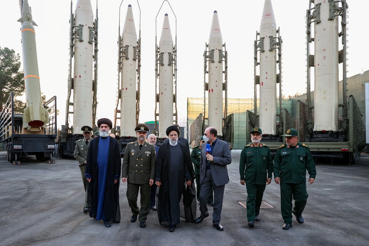 Iranian President Ebrahim Raisi visit ballistic missiles during the joining ceremony of ballistic missiles to the Armed Forces, in Tehran, Iran, August 22, 2023. Iran's Presidency/WANA (West Asia News Agency)/Handout via REUTERS).