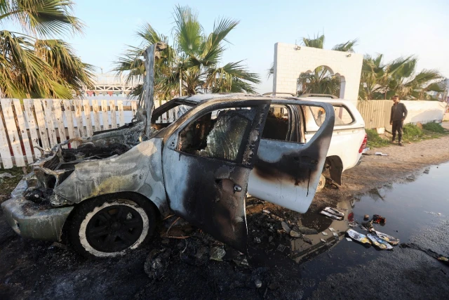 The vehicle where employees from the World Central Kitchen (WCK), including foreigners, were killed in an Israeli airstrike, in Deir Al-Balah, in the central Gaza, Strip April 2, 2024 (Photo: Ahmed Zakot/REUTERS).