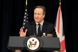 British Foreign Secretary David Cameron holds a joint press conference with U.S. Secretary of State Antony Blinken at the State Department in Washington, U.S., April 9, 2024 (REUTERS/Michael A. McCoy).