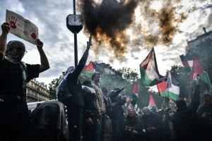 Protesters participate in a demonstration in solidarity with Rafah in Gaza, in Paris on May 27, 2024 (Photo: Firas Abdullah/ABACAPRESS.COM).