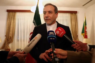 Iranian Foreign Minister Abbas Araghchi gives a briefing on the sidelines of a UN event in Lisbon, Portugal, November 27, 2024. REUTERS/Pedro Nunes