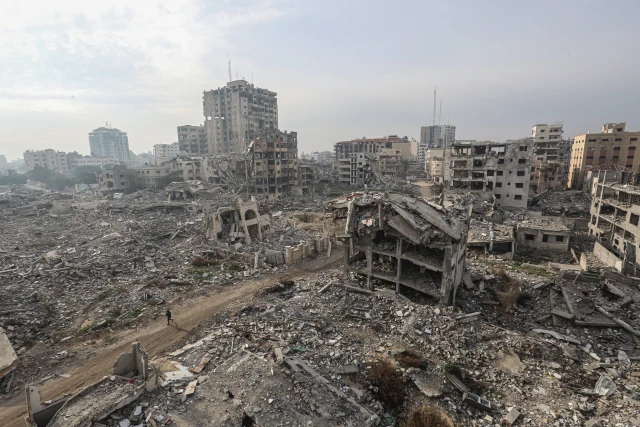 Destroyed buildings in Gaza City, 03 February 2025. Photo: via Reuters