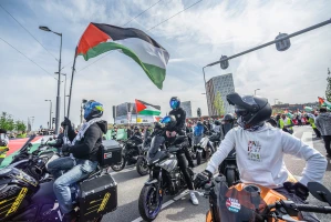 "STAND UP FOR GAZA" demonstration in Rotterdam, Netherlands - 20 Apr 2025.