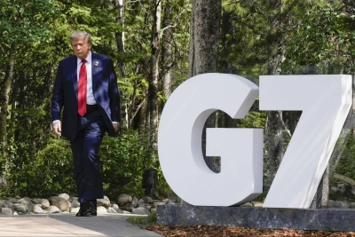 U.S. President Donald Trump heads to a welcome ceremony at the G7 summit venue in Kananaskis, Canada, June 16, 2025. (Photo: Kyodo via Reuters)