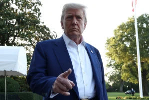 U.S. President Donald Trump speaks to media ahead of boarding Marine One to depart to attend the NATO Summit in The Hague, Netherlands, from the South Lawn at the White House in Washington, D.C., U.S., June 24, 2025. REUTERS/Kevin Lamarque