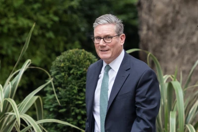 LONDON, UNITED KINGDOM - JULY 17, 2025: British Prime Minister Keir Starmer arrives in Downing Street for a meeting with German Chancellor Friedrich Merz in London, United Kingdom on July 17, 2025. Photo: Reuters by WIktor Szymanowicz
