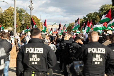 Thousands of pro-Palestinian demonstrators marched through central Berlin on Saturday, October 11, 2025 Photo: Reuters Connect by Michael Kuenne