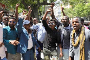 Somalis react after Israel became the first country to formally recognise the self-declared Republic of Somaliland as an independent and sovereign state, a decision that could reshape regional dynamics and test Somalia's longstanding opposition to secession, in Mogadishu, Somalia, December 27, 2025. Photo: Reuters Connect by Feisal Omar