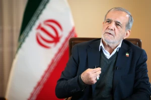 Iranian President Masoud Pezeshkian speaks during an interview with Khamenei.ir in Tehran. Photo: Iranian Supreme Leader's Office via Reuters Connect)