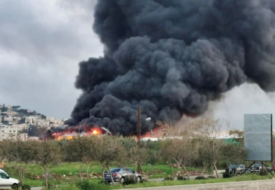 Smoke rises from a site hit by an airstrike after, what Lebanon's state media said, was a series of Israeli strikes, near the town of Ghaziyeh on Lebanon's coast around 30 km north of the border with Israel, Lebanon February 19, 2024. (Photo: Hassan Hankir/REUTERS)