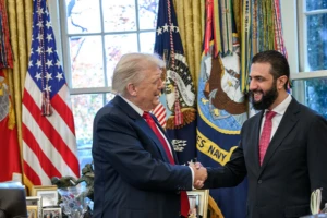 Donald Trump and al Sahara meet at The White Hose, November 11 2025 Photo: The White House