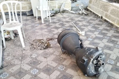 Fragments from a ballistic missile interception at a home in Har Gilo, January 3, 2025.
Photo: Sourced from social media, used under section 27A of the copyright law.