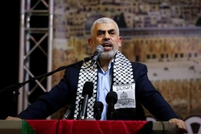 Yahya Sinwar, speaks during a conference in Gaza city, on November 4, 2019 (Photo: Abed Rahim Khatib/Flash90).