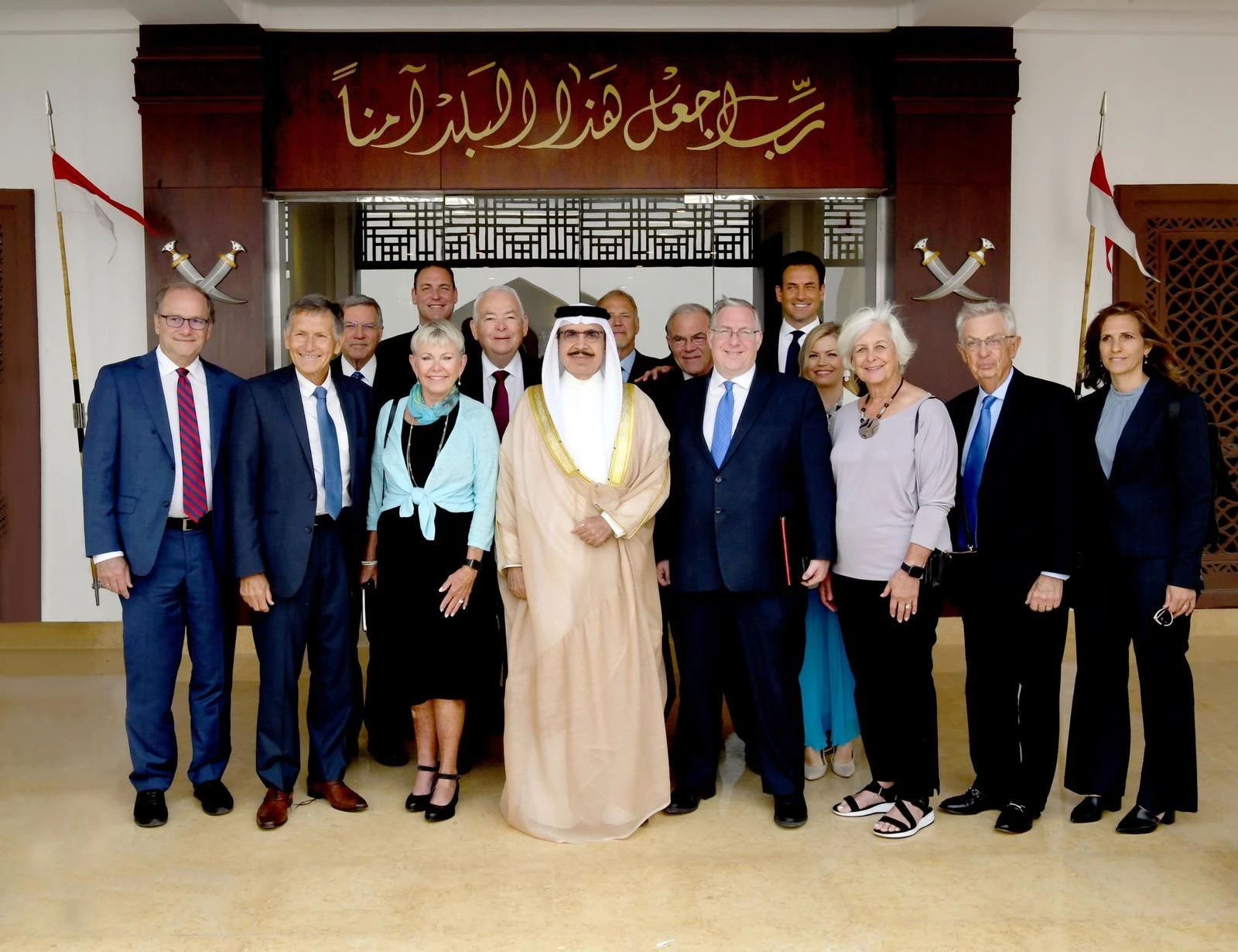 Bahraini Interior Minister Shaikh Rashid bin Abdullah Al Khalifa with the Evangelical delegation led by Joel C. Rosenberg, Apr. 24, 2022 (Photo: ALL ARAB NEWS)