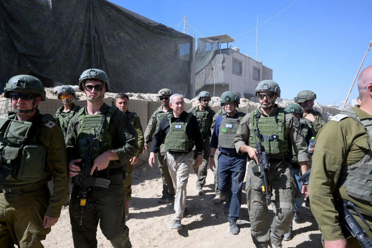 Prime Minister Benjamin Netanyahu touring the Rafah area, July 18, 2024. (Photo: Avi Ohayon/GPO)