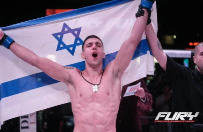 Professional Jewish-Israel mixed martial arts fighter Shimon Smotritsky at the Fury FC 92 fighting competition in Houston, Texas. June 16, 2024. (Photo: Shimon Smotritsky)