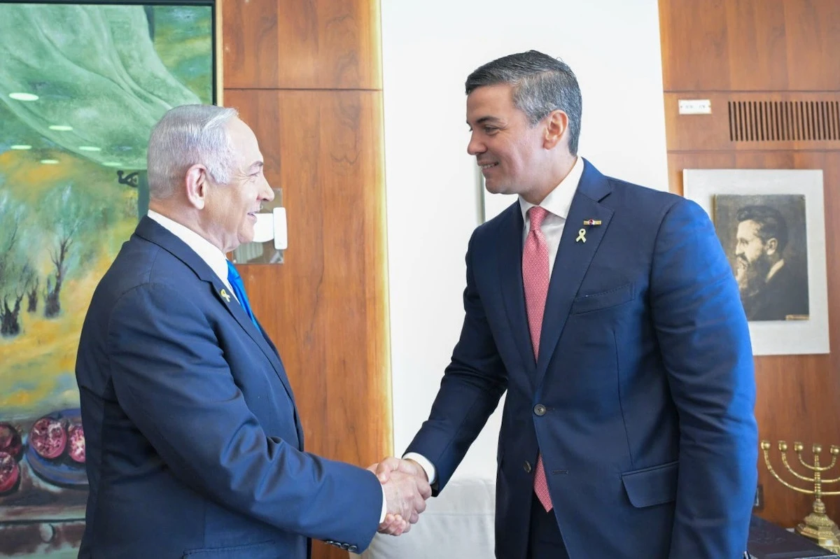 Prime Minister Benjamin Netanyahu welcomes President of the Republic of Paraguay Santiago Peña, Dec. 11, 2024. (Photo: Koby Gideon/GPO)