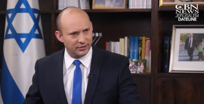 Naftali Bennett interviewed by Chris Mitchell, CBN News Middle East Bureau Chief, March 11, 2021. (Photo: screenshot)