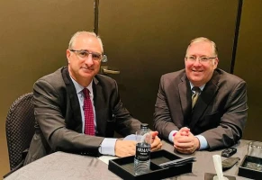 Israeli ambassador to the UAE Eitan Na’eh with Joel C. Rosenberg (Photo: All Israel News)