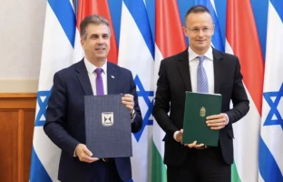 Foreign Minister Eli Cohen during an official visit in Hungary, May 31, 2023 (Photo: Israeli Embassy in Hungary)