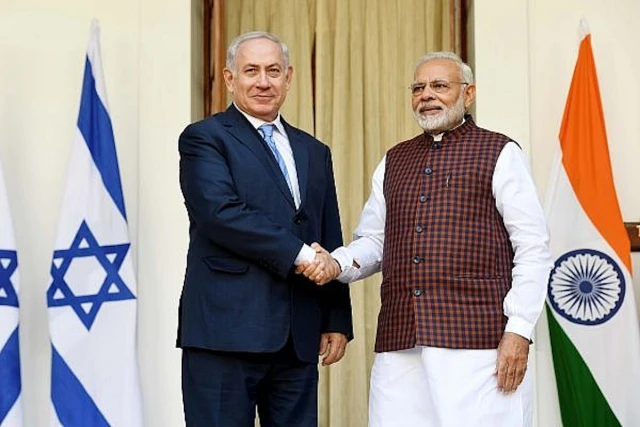 Israeli Prime Minister Benjamin Netanyahu and Indian Prime Minister Narendra Modi at a joint press conference in New Delhi, India, January 15, 2018. (Photo: Avi Ohayon/GPO)