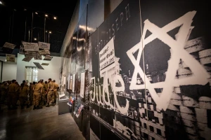 Visitors seen at the Yad Vashem Holocaust Memorial Museum in Jerusalem May 2, 2024, ahead of Israeli Holocaust Remembrance Day. (Photo by Yonatan Sindel/Flash90)