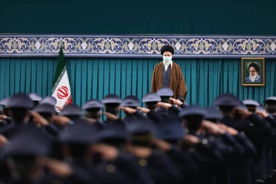 Ayatollah Ali Khamenei meets with Iranian Air Force commanders and staff. Feb. 8, 2022 (Khamenei.ir/Twitter)