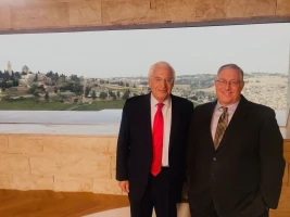Former U.S. Ambassador to Israel David Friedman and Joel C. Rosenberg (Photo: ALL ISRAEL NEWS)