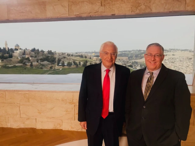 Former U.S. Ambassador to Israel David Friedman and Joel C. Rosenberg (Photo: ALL ISRAEL NEWS)