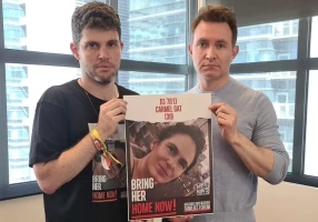 With Gil, who is still campaigning for the release of his cousin Carmel. Now in her third month as a hostage of Hamas.