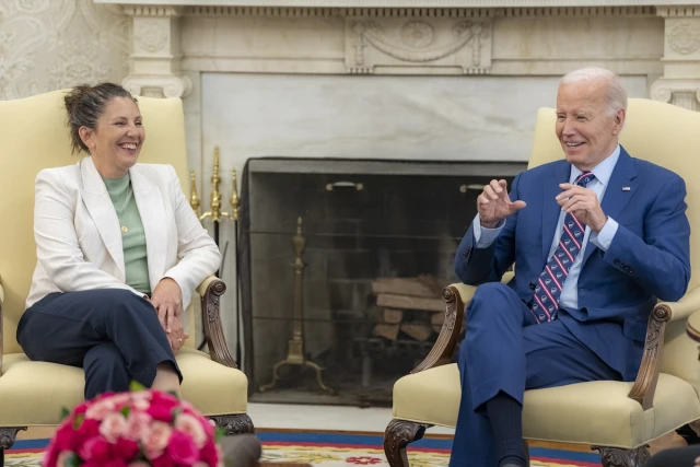 U.S. President Joe Biden hosts former American Israeli hostage Liat Atzili in the White House, July 8, 2024. (Photo: Office of the President of the United States)