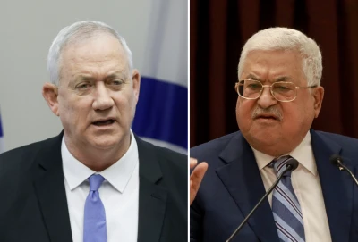 Israeli Minister of Defense Benny Gantz, Palestinian Authority President Mahmoud Abbas (Photos: Flash 90)
