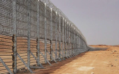 A section of the 40-mile barrier between Israel and the Gaza Strip, upon completion on December 7, 2021. (Photo: Israeli Defense Ministry)