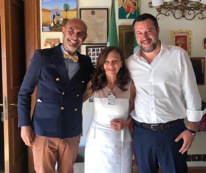 Senator Simone Pillon, Edda Fogarollo - our organizer in Rome, and Senator Matteo Salvini