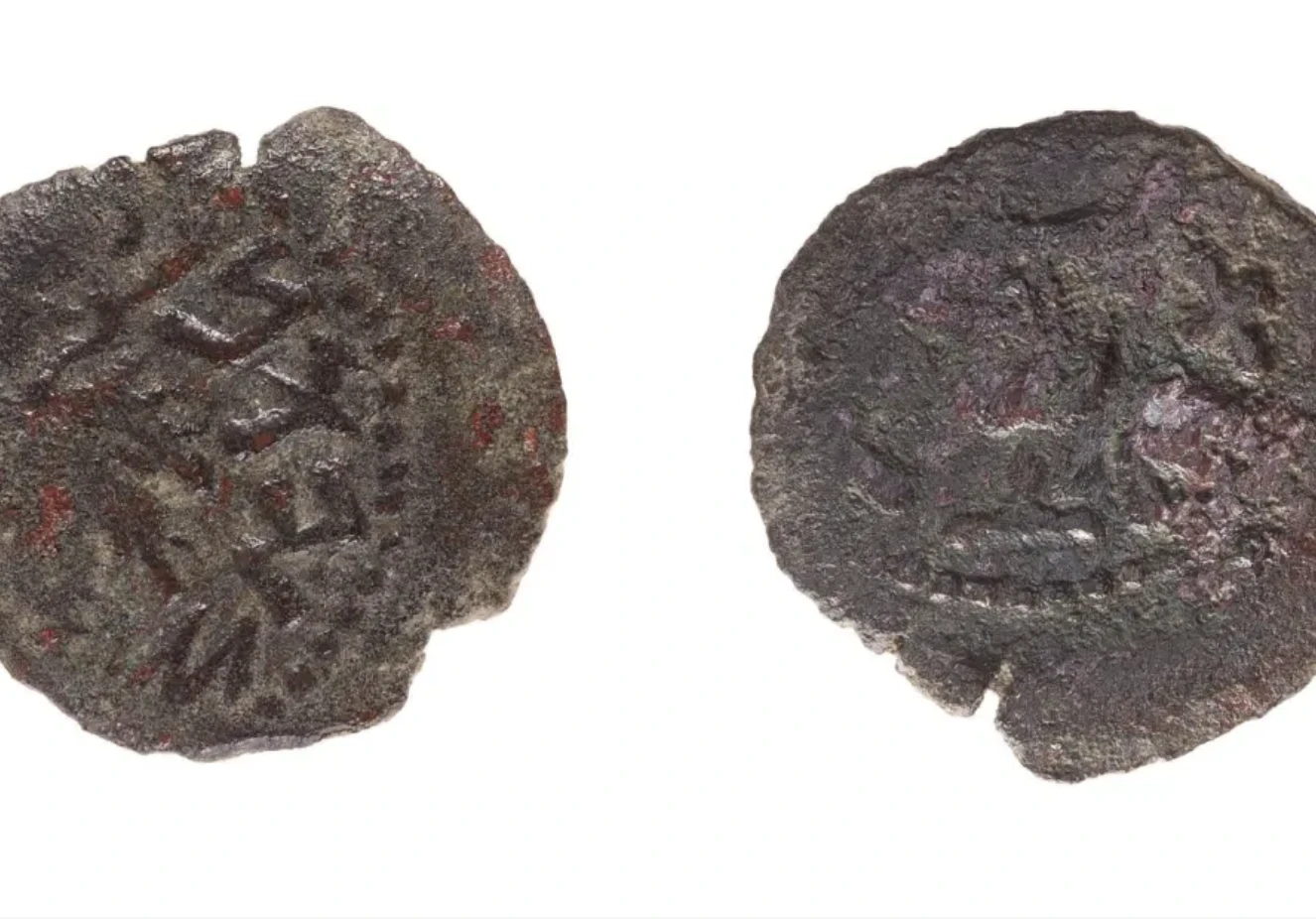 The 2,000-year-old coins from the period of the Jewish revolts against the Romans (Photo: Tal Rogovsky)