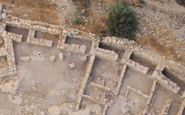 Remains of the city wall of Khirbet Qeiyafa (Photo courtesy Yosef Garfinkel)