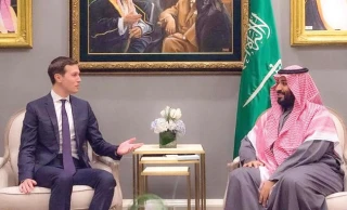 Crown Prince Mohammed bin Salman meets with then-White House Senior Adviser Jared Kushner in 2018. (Photo: SPA)