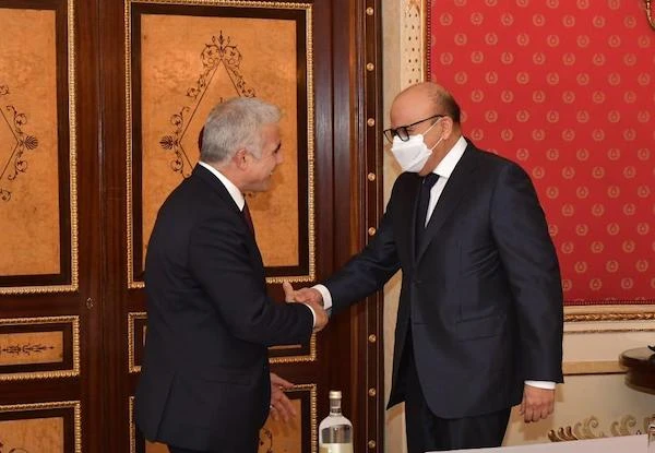 Foreign Minister Yair Lapid meets with Bahraini Foreign Minister Abdullatif Al-Zayani in Rome, June 27, 2021 (Photo: Yair Lapid Twitter feed)