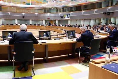 Israeli FM Yair Lapid at the EU's Foreign Affairs Council in Brussels, July 12, 2021 (Photo: European Union)