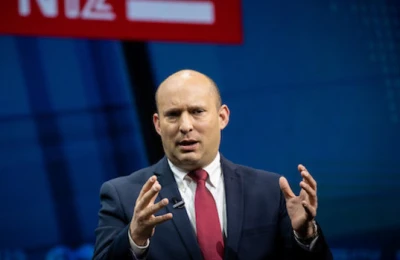 Yamina chairman MK Naftali Bennett attends a conference of the Israeli Television News Company in Jerusalem on March 7, 2021. (Photo: Yonatan Sindel/Flash90)