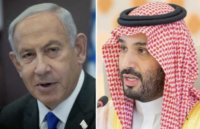 (Photo: Yonatan Sindel/Flash90, Bandar Algaloud/Courtesy of Saudi Royal Court/Handout via REUTERS)