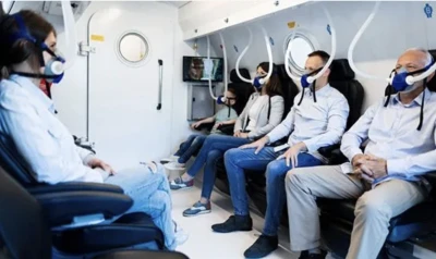 A clinical trial in a hyperbaric chamber (Photo courtesy of Sagol Center for Hyperbaric Medicine)