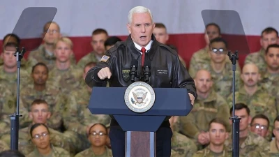 Then-U.S. Vice President Mike Pence at Bagram Air Force Base in Afghanistan (source: Pence Twitter account)